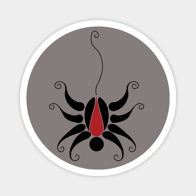 Dangling Black Widow Magnet by Jaq of All